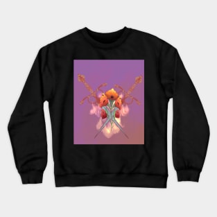 Pastel Artwork Butterfly Knives Poppy Peony Crewneck Sweatshirt